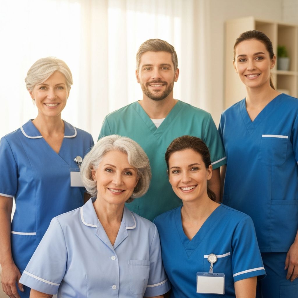 Cuidadora profesional ayudando a persona mayor